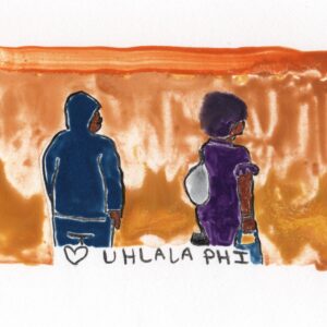 Uhlala Phi, 2024 Watercolour monotype 17 x 21 cm unframed (Price excludes Vat)