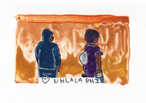 Uhlala Phi, 2024 Watercolour monotype 17 x 21 cm unframed (Price excludes Vat)