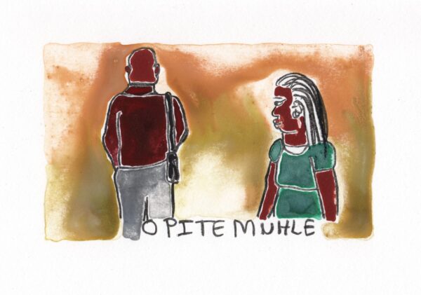 Orite Muhle, 2024 Watercolour monotype 17 x 21 cm unframed (Price excludes Vat)